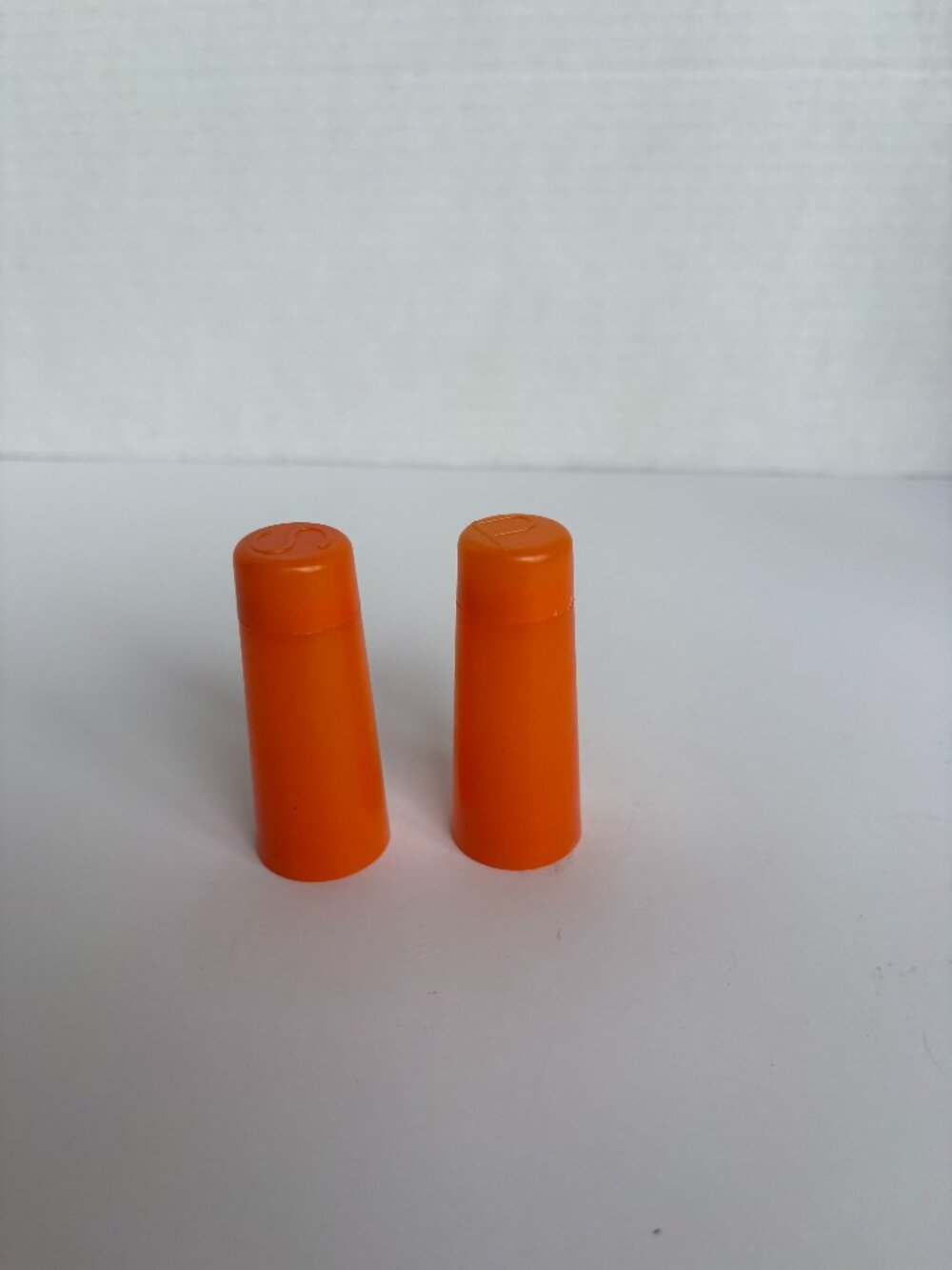 Vintage MCM Orange Plastic Salt and Pepper Shakers